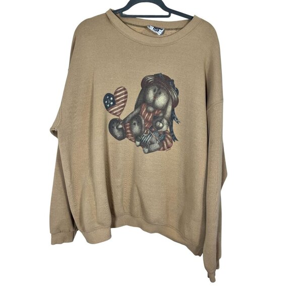 Vf Imagewear Tops - Retro Nutmeg Lee Sweatshirt Bunny XL Patriotic Western Boho Neutral Chic 90s